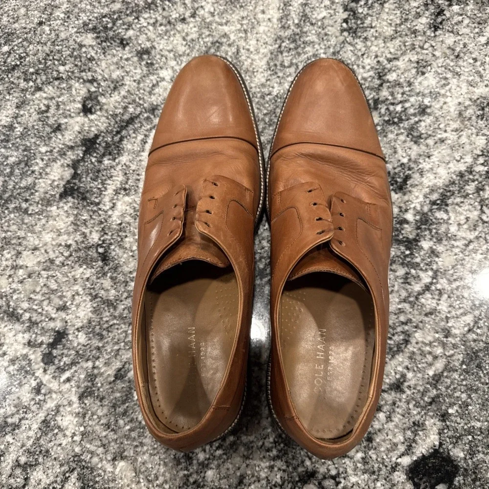 Cole Haan Warren Men 13 W Oxford Leather Casual Dress Shoes Cap Toe Brown C20153